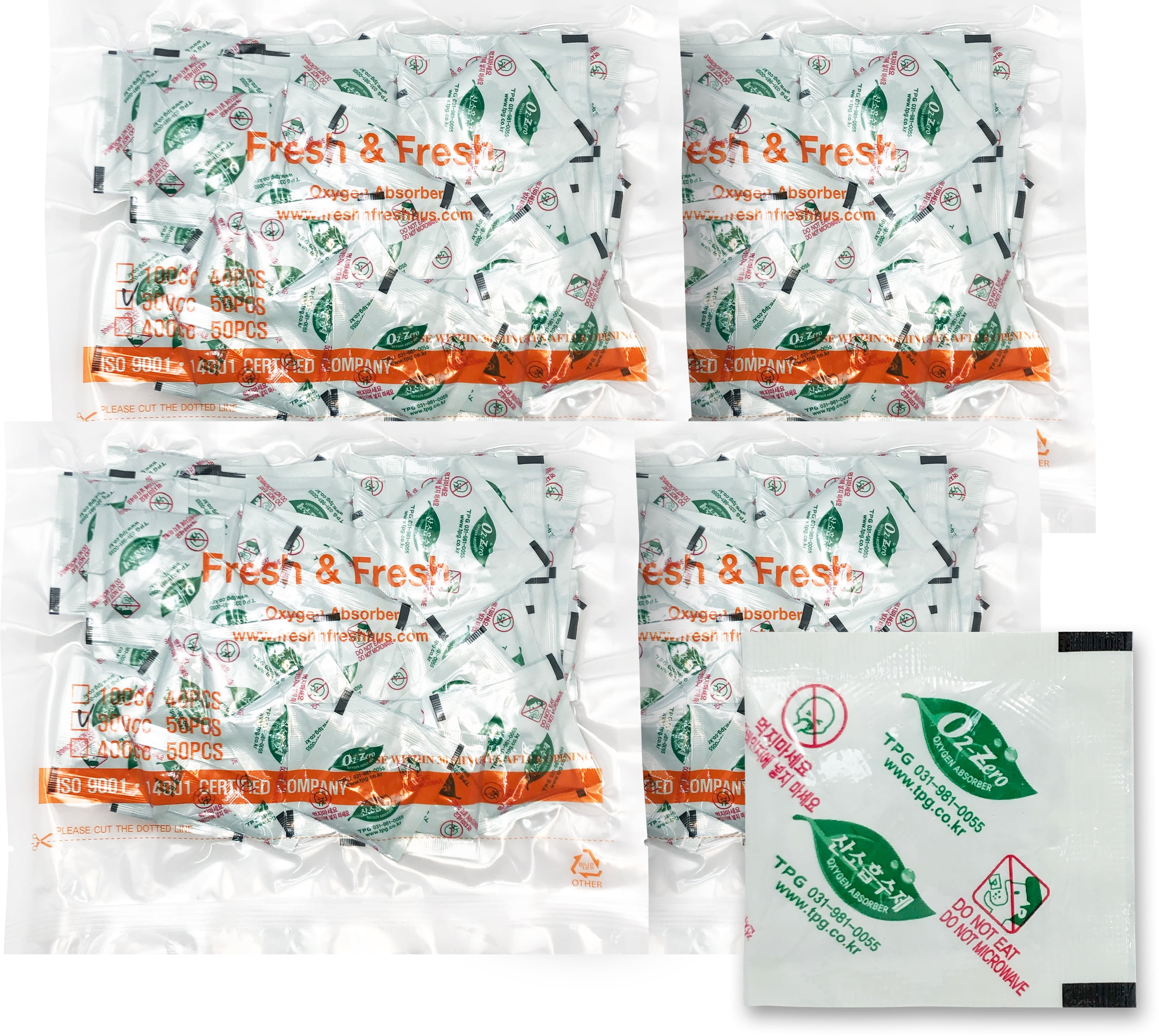Fresh & Fresh [200 Packs] 300 CC Premium Oxygen Absorbers(4 Bag of 50