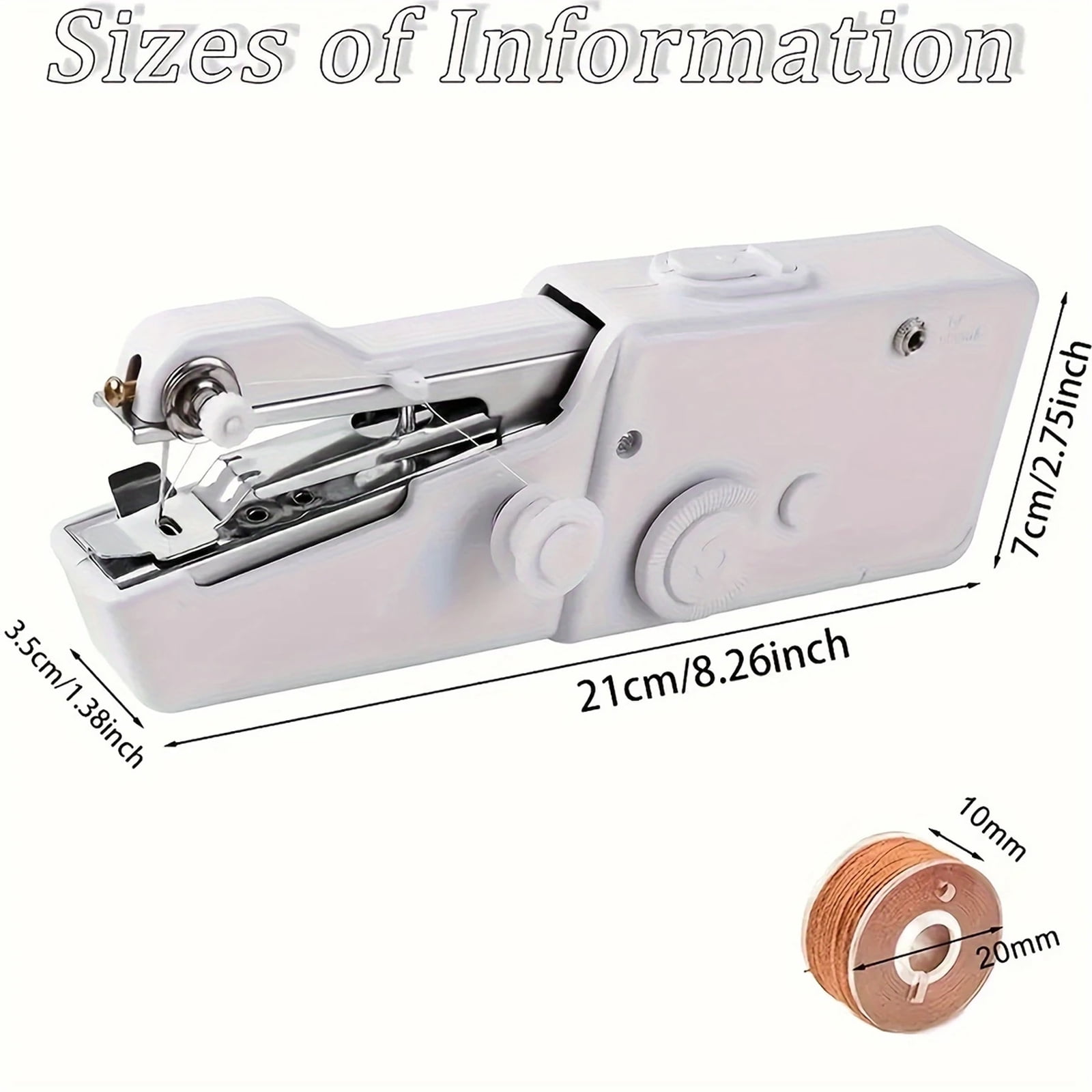 3 Pack Portable Handheld Sewing Machine, 2025 New Fast Stitch Mini Electric Sewing Machines, Small Hand Held Sewing Machine for Adults Beginners DIY Fabrics Clothes Home Travel (White)