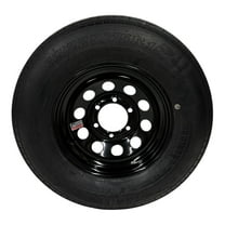 Trailer Tire on Rim ST225/75R15 TrailQuest LRE Radial 10 Ply 6 Lug Black Modular Wheel 6x5.5" Bolt Pattern