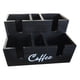 thumbnail image 3 of Organizador de barra de café con compartimentos, de madera, para guardar bolsitas de té y cápsulas. Negro, 3 of 9