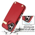 thumbnail image 5 of Mantto for iPhone 16 Back Wallet Case with Card Holder, Magnetic Clasp 3 Card Slots RFID Blocking Premium PU Leather Shockproof Anti-Scratch Wallet Phone Case for iPhone 16, Red, 5 of 7