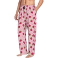 thumbnail image 3 of Kdxio Strawberries Print Men's Sleep Pajama Pant Lounge Pants with Pockets, 3 of 8