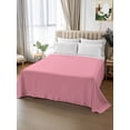 thumbnail image 2 of Pink Flat Sheets Only King Size, Soft Breathable Bed Top Sheets for Mattress, Pure Pink Luxury Bedding Flat Sheets for Home Hotel Bedroom Bed Protection, 2 of 9