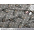 thumbnail image 2 of Soimoi Gray polyester Crepe Fabric Stripe Feather Print Fabric by Yard 52 Inch Wide, 2 of 3