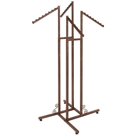 Cobblestone Mold - 4-Way Clothing Rack with Slant Arms (Boutique Cobblestone) Heavy Duty Rack