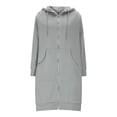 thumbnail image 6 of Long Hoodies for Women Long Raglan Sleeve Oversized Zip Up Hooded Sweatshirt with Pockets Hoodie Dress Jacket Coat, 6 of 6
