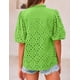 thumbnail image 2 of Remera PRETTYGARDEN Verde Pasto Cuello en V con Encaje XXL, 2 of 7