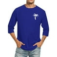 thumbnail image 1 of T-Shirts Male 3/4 Sleeve Comfortable Crewneck Graduated Color Fit Tee Mens Summer Shirts Blue M, 1 of 4