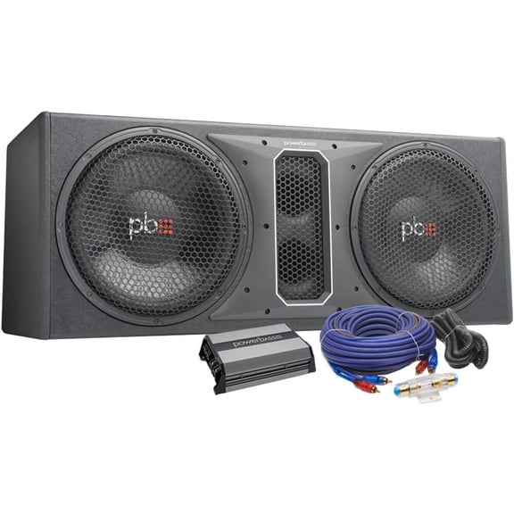 PowerBass 12 inch Dual Subwoofer System with Amplifier