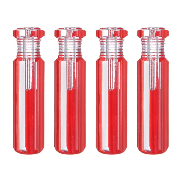 Uxcell 4Pcs Mangos de Herramienta de Destornillador en Blanco Pre-perforados con Agujero de 3.3mm y Longitud de 55mm, Agarre de Plástico de Reemplazo, Rojo Transparente