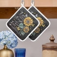 thumbnail image 2 of Retro Sunflower Pot Holders for Kitchen Heatproof Potholder, 3 Pack Spring Summer Farmhouse Floral Butterfly Hot Pads Multipurpose Oven Pads Cloth Potholders Trivet for Cooking Baking, 2 of 8