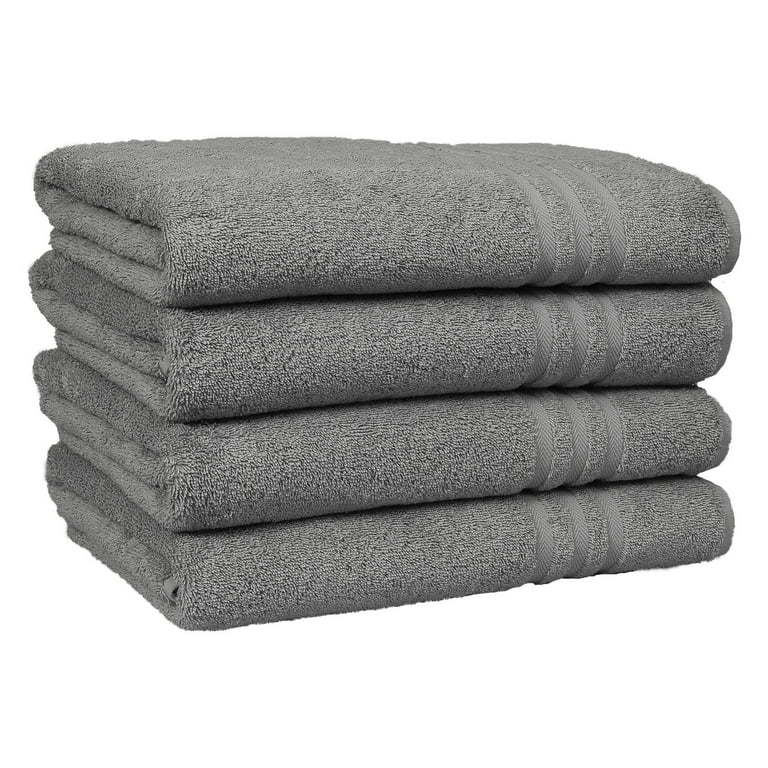 Linum Home Textiles Denzi Bath Towels - Set of 4 - Dark Grey