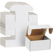 25 Pack 8x6x4 Shipping Boxes, Corrugated Cardboard Box for Packing and Mailing, White, Recycled