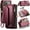 Burgundy, variant on Case for iPhone 17 Pro Max, Crossbody Wallet Phone Case with RFID Blocking Kickstand, Anti-Drop Wireless Charging Card Slots, PU Leather Shoulder Bag Clutch Adjustable Strap
