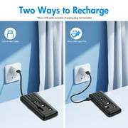2PK Baokaler 20000mAh Power Bank Portable Fast Charger with 4 Cables, Compatible with iPhone & Samsung, High-Speed Charging Battery Pack, USB-C Cables, Black