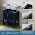 thumbnail image 3 of DELUXE LIVING 30 Inch Bathroom Vanity with Sink, Modern Bathroom Sink Cabinet with Sink Basin, Bathroom Vanities Cabinet with Soft-Closing Doors & Open Storage Shelf, Adjustable Feets, Navy Blue, 3 of 9
