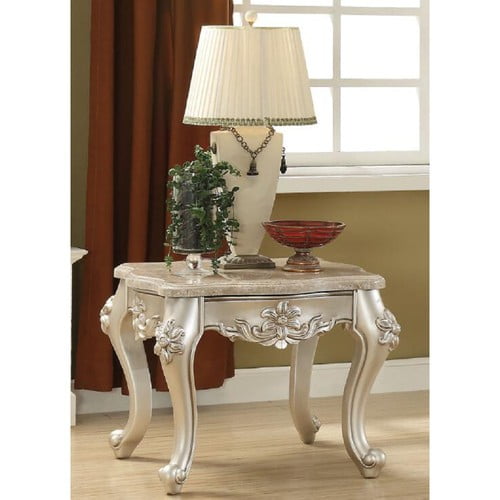 Marble Top End Table for Living Room, Cocktail Table,Luxurious End
