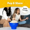 thumbnail image 6 of The Original Hotpop Microwave Popcorn Popper, Silicone Popcorn Maker, Collapsible Bowl BPA-Free and Dishwasher Safe- 20 Colors Available (Blue), 6 of 6