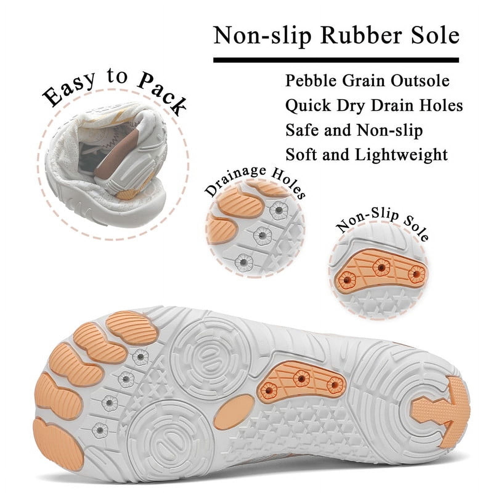 Stepedia Women's Wide Toe Box Barefoot Water Shoes Quick Dry Athletic Hiking Shoes, White 8 Wide