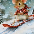 thumbnail image 5 of BCIIG Mouse Snow Sled Chic Modern Bathroom Decor Shower Curtain 36"x72, 5 of 7