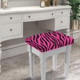 thumbnail image 5 of FOR U DESIGNS Zebra Pink Pattern Stool Covers Rectangle Soft Counter Bar Stools Cover Wear-Resistan Vanity Chair Cover Stool Upholstered Protector Slipcover, Set of 2, 5 of 9