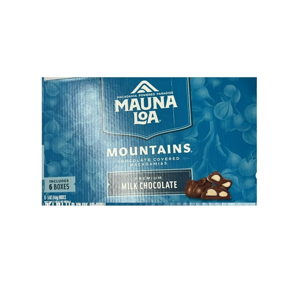 Mountains, Chocolate Covered Macadamia Nuts in Milk Chocolate (6 Individually Wrapped Boxes in Carrying Case),850 grams
