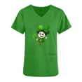 thumbnail image 4 of lcziwo 2025 Scrub Tops for Women St. Patrick's Day Stretchy Scrubs Summer Casual V Neck Shrits Holiday Short Sleeve Work Top with Pockets Green S Weekly Prime, 4 of 5