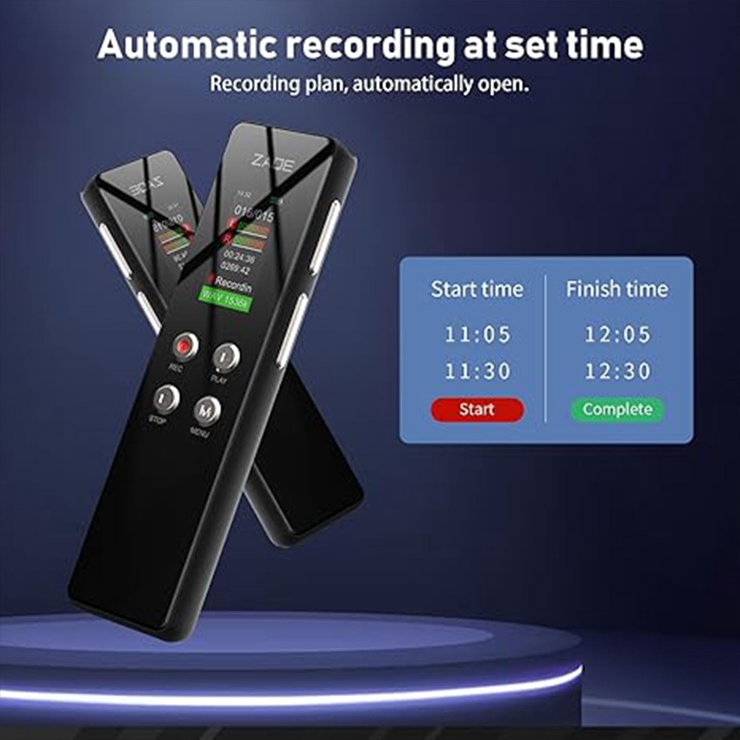 ZAQE A55 64GB Digital Voice Recorder with Playback USB Suitable for lectures, conferences, interviews, mini recorders, MP3