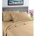 thumbnail image 3 of Home Sweet Home 1800 Luxurious Hotel Extra Soft Deep Pocket Stripe Sheet Set (Full, Taupe), 3 of 3