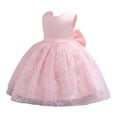 thumbnail image 3 of LOVZFMLL Robe Mignonne à Manches Courtes pour Tout-Petits Enfants Couleur Unie Imprimée Extensible Robe Trapèze, 3 of 5