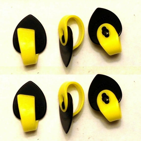 Fred Kelly Bumblebee Thumb Picks 6 Pack Jazz Teardrop Heavy