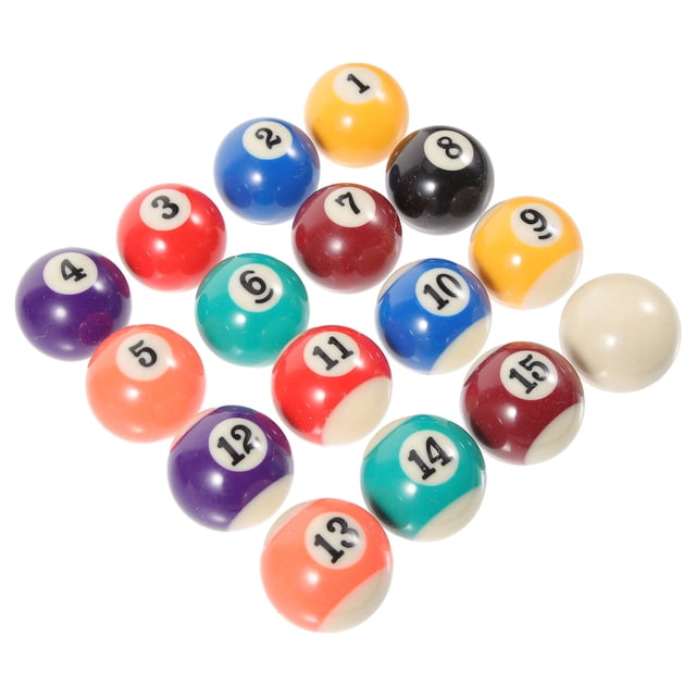 HEALEEP 16Pcs Assorted Color Miniature Billiard Ball Toys for Leisure Play and Sports Activity Small Billiard Balls