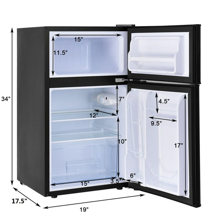 Costway Compact Single Door Upright Freezer - Mini Size with Stainless Steel Door - 3.0 Cu ft Capacity - Adjustable EP23796