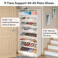 thumbnail image 3 of Demi Bonn Wooden Shoe Rack 9-Tier Shoe Storage Organizer Entryway Shoe Shelf, 40-45 Pairs Freestanding Shoe Cabinet, White, 3 of 11