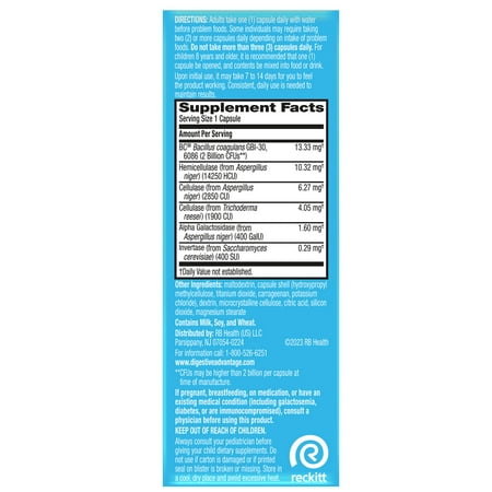 Digestive Advantage Gas Defense Probiotics For Women And Men, Digestive Enzymes For Gut Health, 32 Capsules