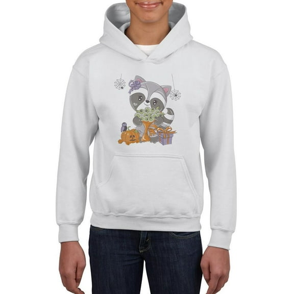 Cute Baby Racoon Halloween Hoodie Juniors -Image by Shutterstock, Medium
