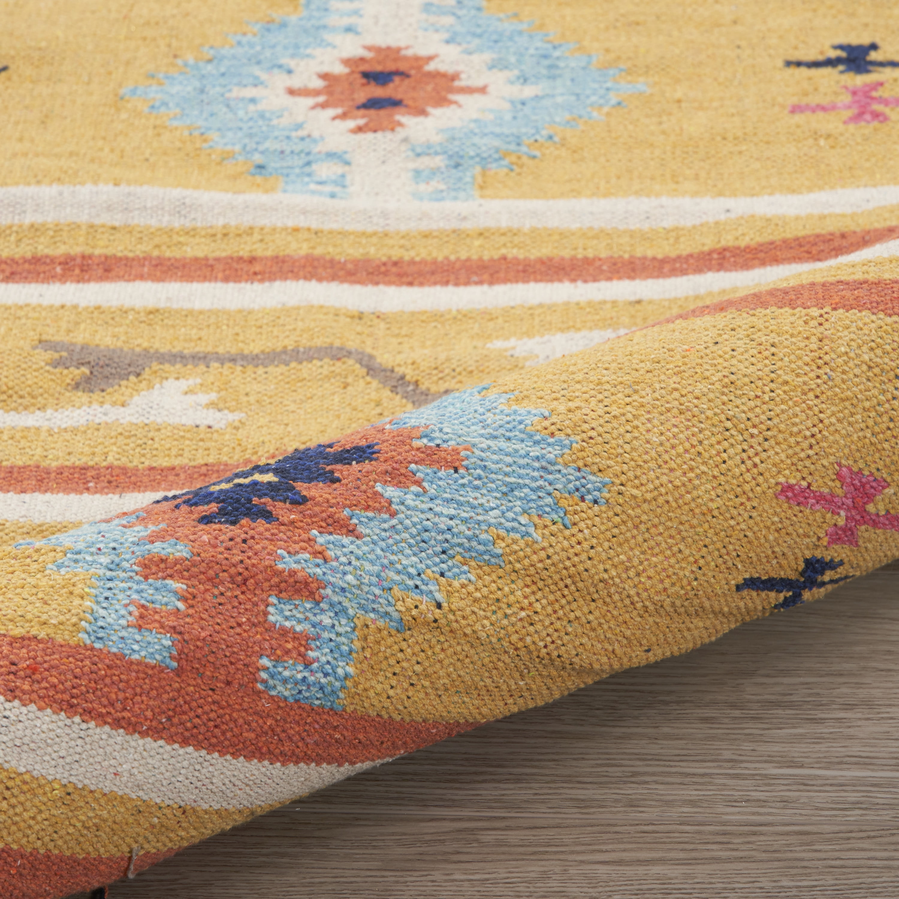 Nourison Baja Tribal Yellow 6'6" x 9'6" Area Rug, (7x10)