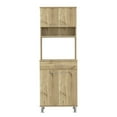 thumbnail image 3 of Pantry Cabinet 67" H, Four Doors, One Drawer, Three Internal Shelves, 2 External Storage Shelves, Microwave Storage Option, Four Legs, Light Oak, 3 of 5