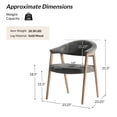 thumbnail image 4 of Upholstered Dining Chair Set of 2 with Ergonomic Curved Backrest and Solid Wooden Legs for Dining Room Kitchen Living Room Grey, 4 of 9