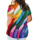 thumbnail image 3 of Plus Tamaño de las Mujeres Blusas, Cuello en V Casual Suelto Manga Corta Superior, Impresión Blusa Poliéster Spandex, 3 of 8