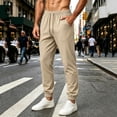 thumbnail image 2 of ctdiral Mens Stretchy Joggers Lightweight Running Sweatpants Elastic Waist Tapered Pants with Pockets Khaki XXL, 2 of 5
