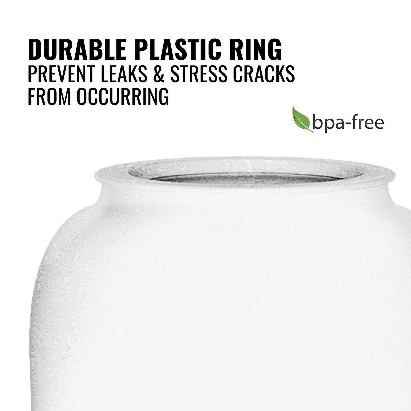 Brio Porcelain White Ceramic Water Dispenser Includes 8 Inch Wood