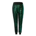 thumbnail image 6 of ZAZYULZ Going Out Sets for Women Ladies Autumn And Winter Sequins Small Fragrance Leisure Sports Long Sweater Pencil Pants Respirator Three Piece Suit(Green,M), 6 of 7