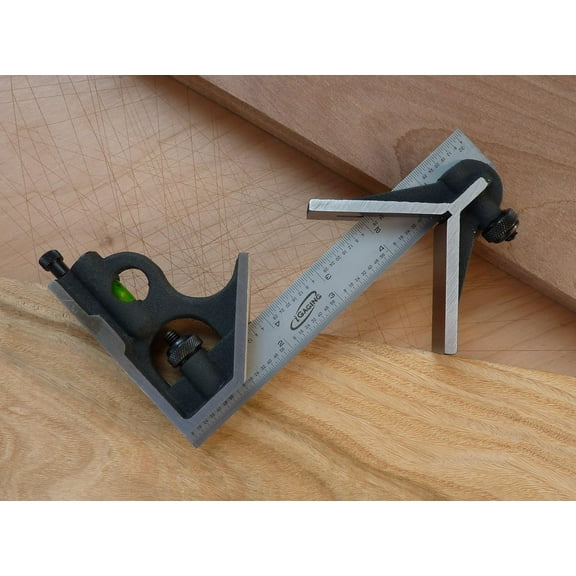 iGaging Combination Square Premium 3-Piece 6" 4R Center Head