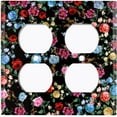 thumbnail image 3 of Metal Light Switch Plate Outlet Cover Colorful Floral Garden Wallpaper ROS034, 3 of 13