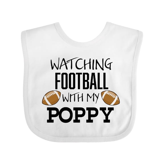Inktastic Watching Football with My Poppy Boys or Girls Baby Bib