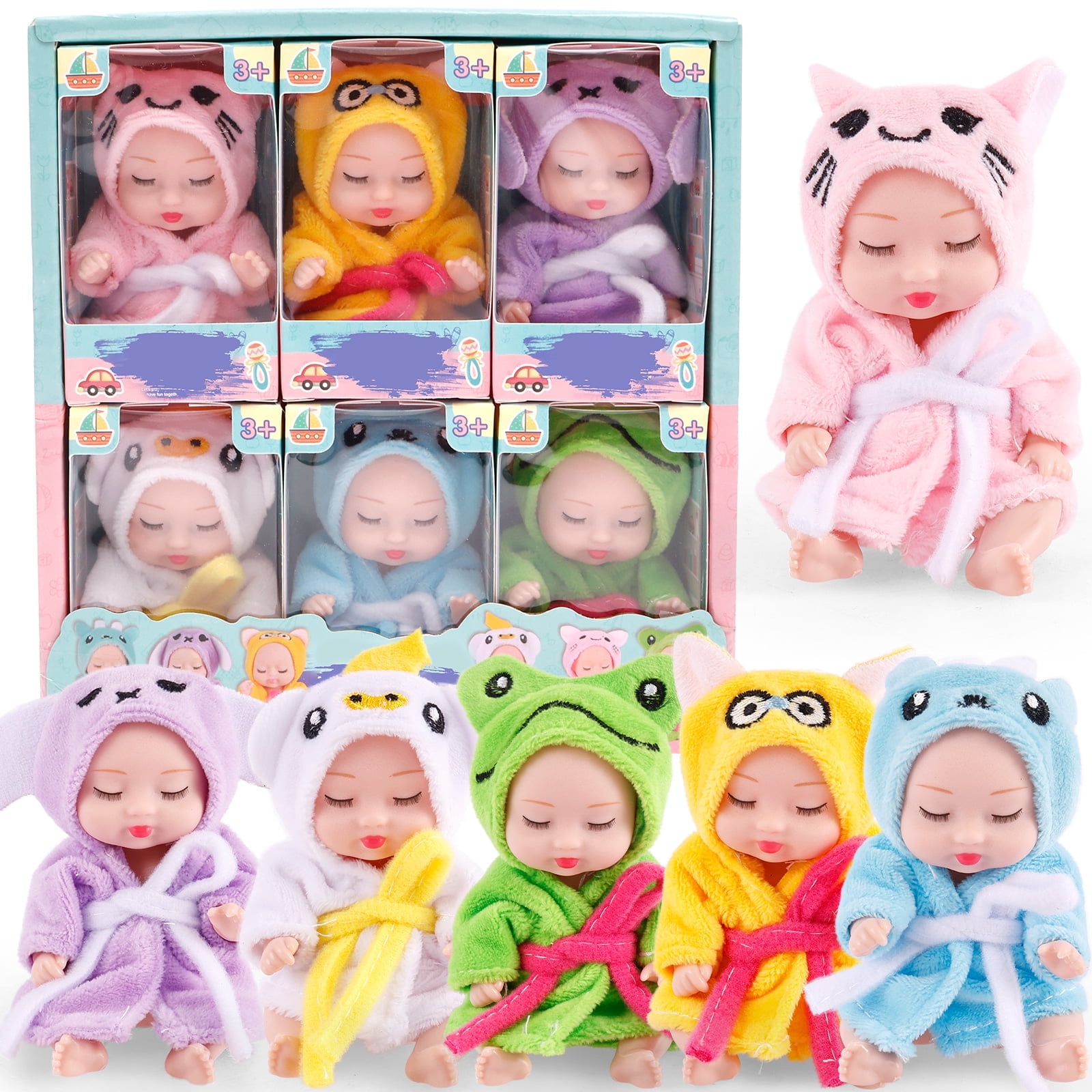 Keyohome 6Pcs Mini Baby Dolls,4.3