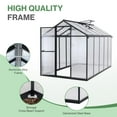 thumbnail image 5 of Aoodor 6' x 10' Outdoor Greenhouse, Walk-in Polycarbonate Greenhouse with Aluminum Frame for Outside Backyard, Black, 5 of 9
