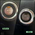 thumbnail image 3 of 4PCS Silver Bling Crystal Rhinestone Car Engine Ignition Button Ring, Emblem Sticker, Girly Car Interior Accessory Decoration for Push to Start Button Cover, AC Control Knob,Car Shift Cover, 3 of 8
