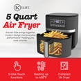 thumbnail image 3 of Kitchen Elite 5 Qt Digital Air Fryer, Countertop Nonstick Basket Oven, Black, 3 of 8